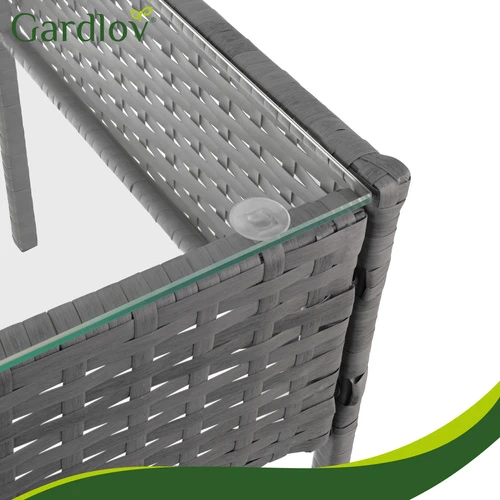 Antracito spalvos rotango sodo baldai Gardlov 26907
