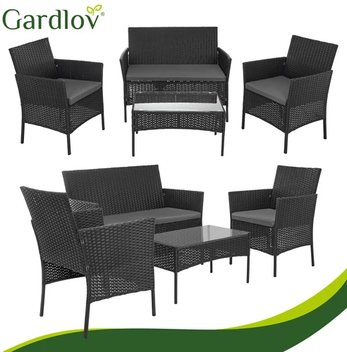 Juodas rattan garden furniture Gardlov 26908