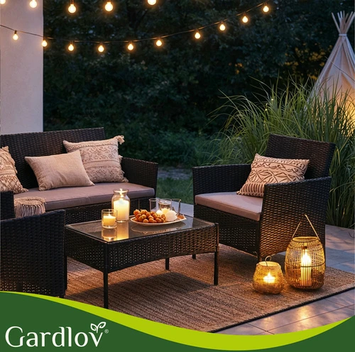 Juodas rattan garden furniture Gardlov 26908