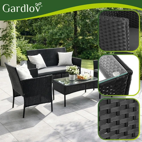Juodas rattan garden furniture Gardlov 26908