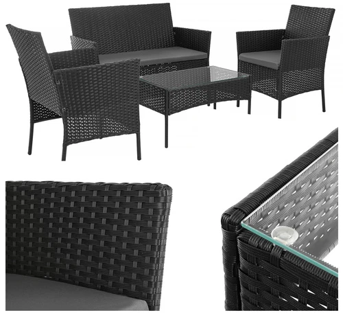 Juodas rattan garden furniture Gardlov 26908