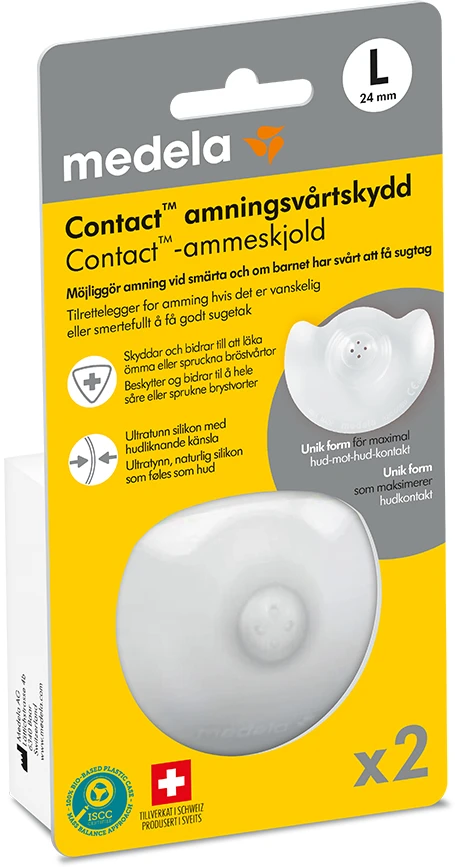 Medela - kontaktiniai spenelių skydeliai - skaidrūs - S, 24 mm, 2 vnt.