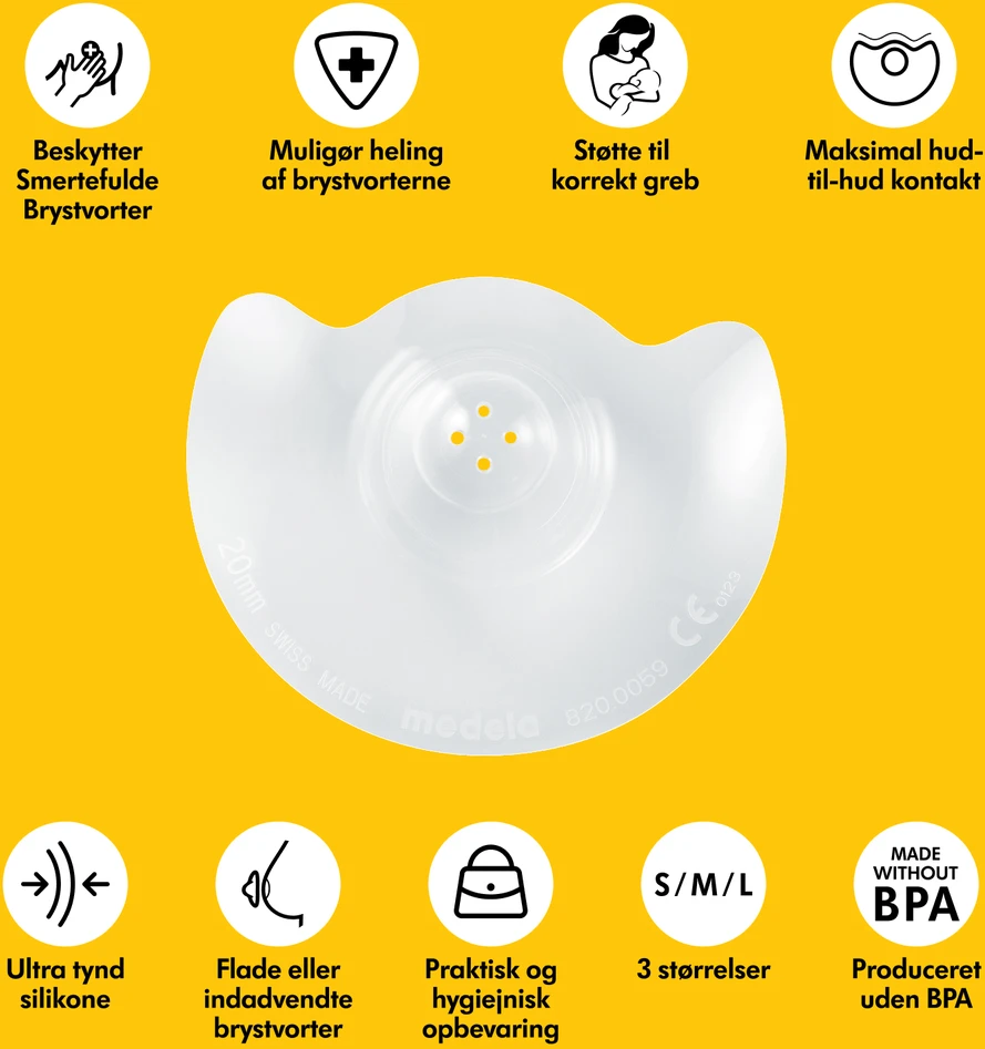 Medela - kontaktiniai spenelių skydeliai - skaidrūs - S, 24 mm, 2 vnt.