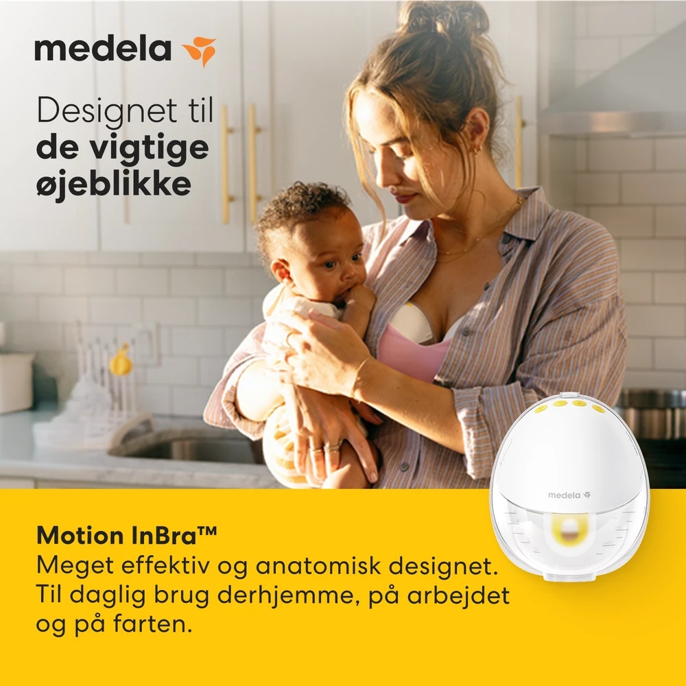 „Medela Motion InBra“ nešiojamas krūties pompa – elektrinė – 24 mm krūties apsauga su papildomais silikoniniais įdėklais (15 mm, 18 mm, 21 mm)