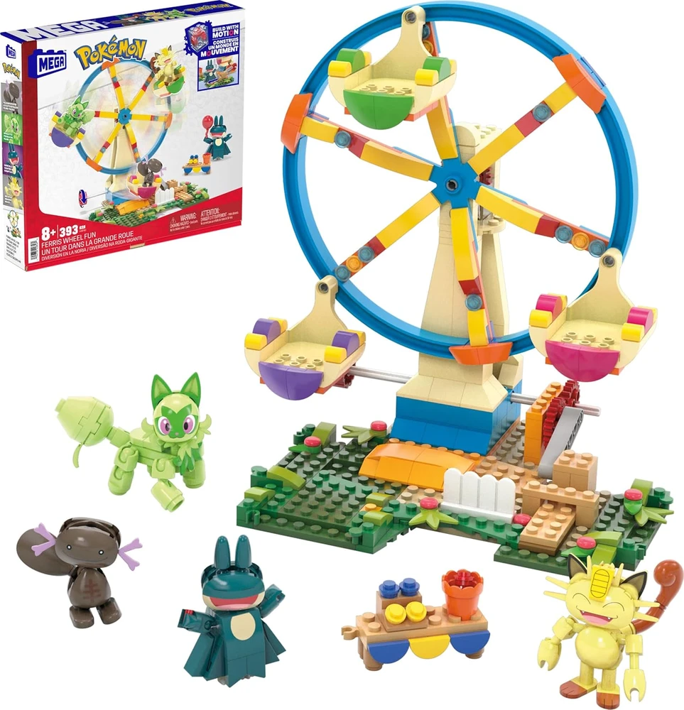 Mattel MEGA - Pokémon konstruktoriaus rinkinys Ferris ratas su figūrėlėmis - 393 detalės (HXF80)