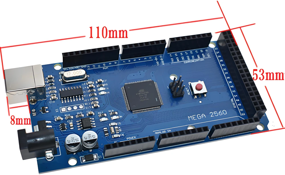 „Mega2560 r3“ modulio plokštė, suderinama su „Atmega“ ir „Arduino“