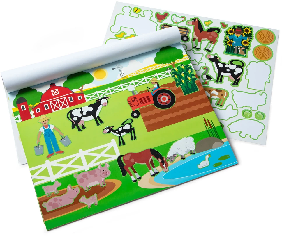 MELISSA & DOUG Daugkartinio naudojimo lipdukų knygelė „Gyvūnai ir jų namai“