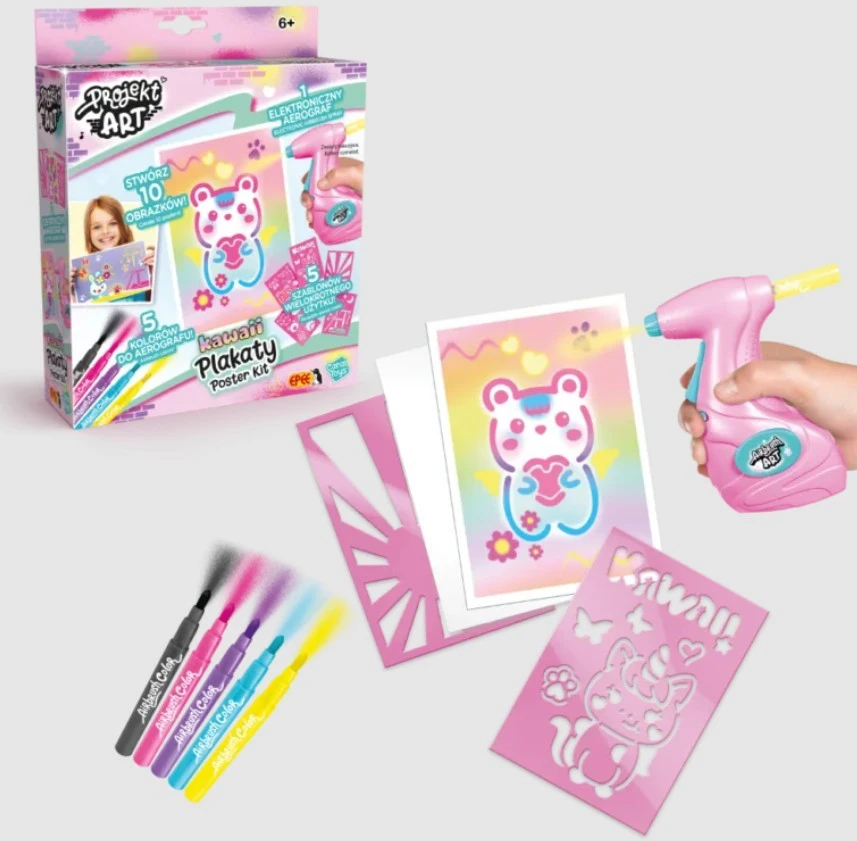 Epee Meno projektas – kawaii plakatai – kūrybinis rinkinys su elektroniniu aerografu