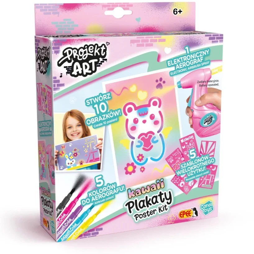 Meno projektas – kawaii plakatai – kūrybinis rinkinys su elektroniniu aerografu