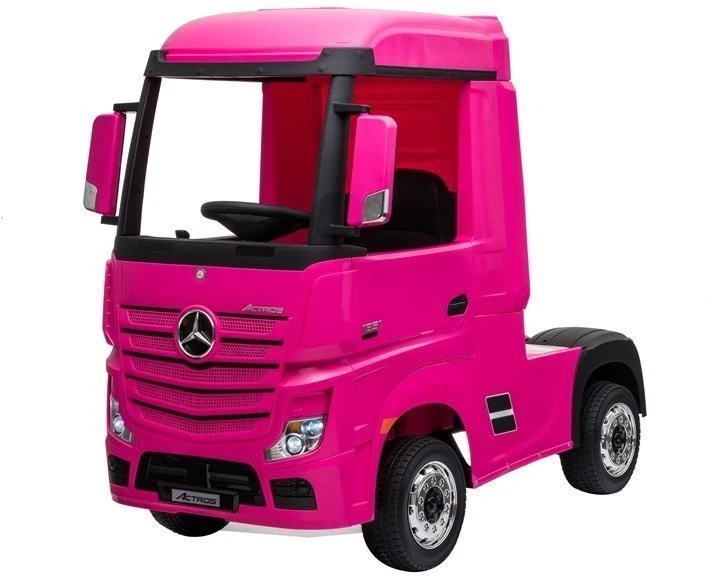 Lean Cars Mercedes Actros rožinis elektromobilis vaikams 4x4