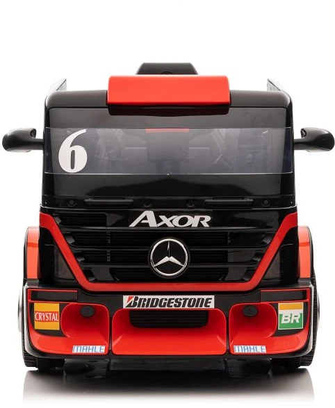 Lean Cars Vienvietis elektromobilis su priekaba Mercedes-Benz Axor XMX622, raudonas