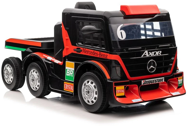Lean Cars Vienvietis elektromobilis su priekaba Mercedes-Benz Axor XMX622, raudonas