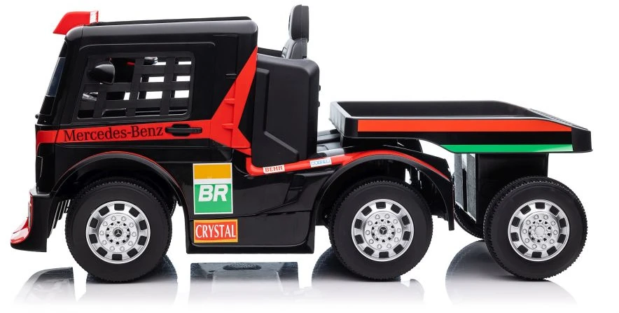 Lean Cars Vienvietis elektromobilis su priekaba Mercedes-Benz Axor XMX622, raudonas
