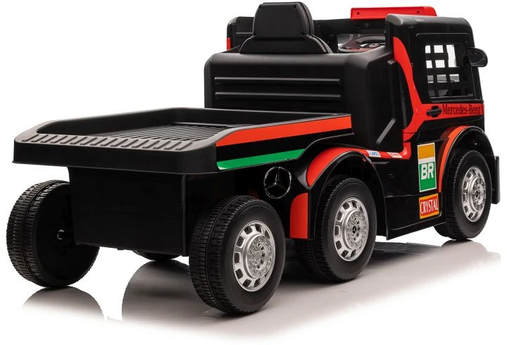 Lean Cars Vienvietis elektromobilis su priekaba Mercedes-Benz Axor XMX622, raudonas