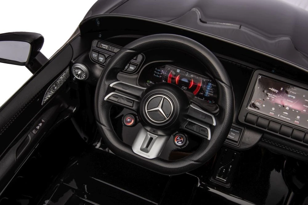 Dvivietis vaikiškas elektromobilis Lean Cars Mercedes AMG SL63, juodas