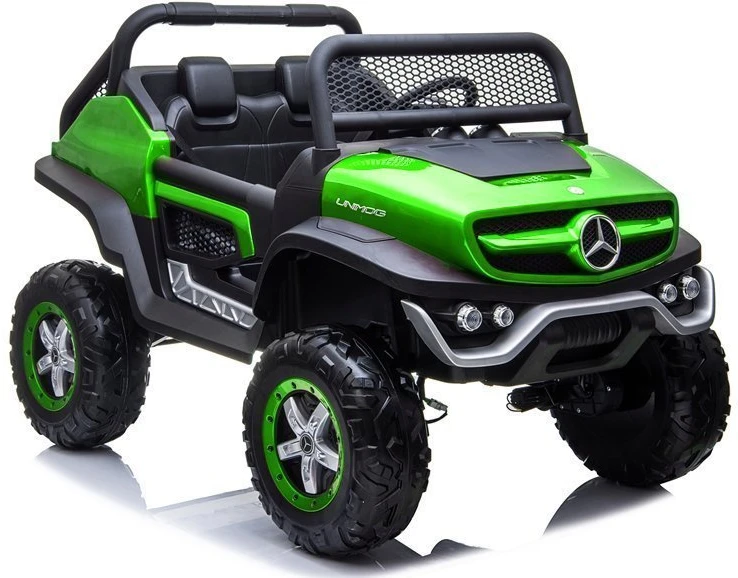 Lean Cars Akumuliatorinis automobilis Mercedes Unimog žalias