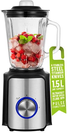 Adler Mesko | Maišytuvas | MS 4080 | Tabletop | 600 W | Jar material Glass | Jar capacity 1.5 L | Ice crushing | Juodas/Sidabrinis