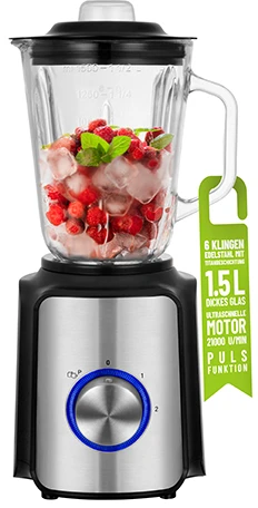 Adler Mesko | Maišytuvas | MS 4080 | Tabletop | 600 W | Jar material Glass | Jar capacity 1.5 L | Ice crushing | Juodas/Sidabrinis