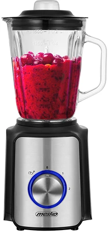 Adler Mesko | Maišytuvas | MS 4080 | Tabletop | 600 W | Jar material Glass | Jar capacity 1.5 L | Ice crushing | Juodas/Sidabrinis