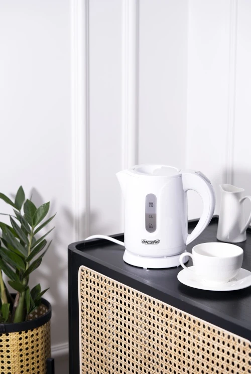 Mesko | Virdulys | MS 1376 | Electric | 850 W | 0.8 L | Plastic | 360° rotational base | Baltas