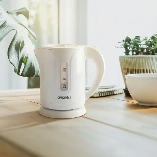 Mesko | Virdulys | MS 1376 | Electric | 850 W | 0.8 L | Plastic | 360° rotational base | Baltas