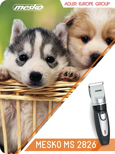 Mesko | Hair clipper for pets | MS 2826 | Corded/ Cordless | Juodas/Sidabrinis