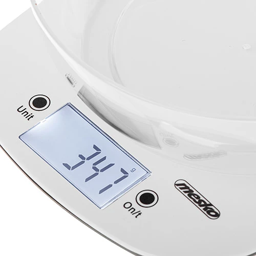 Virtuvinės svarstyklės Adler virtuvės svarstyklės su dubeniu | MS 3179w | Graduacija 1 g | Ekrano tipo LCD | Baltas