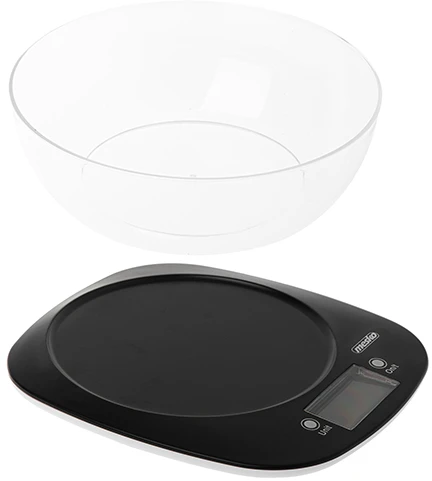 Virtuvinės svarstyklės Mesko Adler virtuvės svarstyklės su dubeniu | MS 3179b | Graduacija 1 g | Ekrano tipo LCD | Juodas