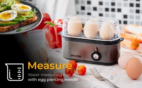 Mesko MS 4485 GM Jajowar na 3 jaja | automatinis | metalo sp. obudowa
