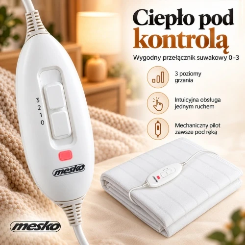 Šildoma antklodė Mesko MS 7419, balta
