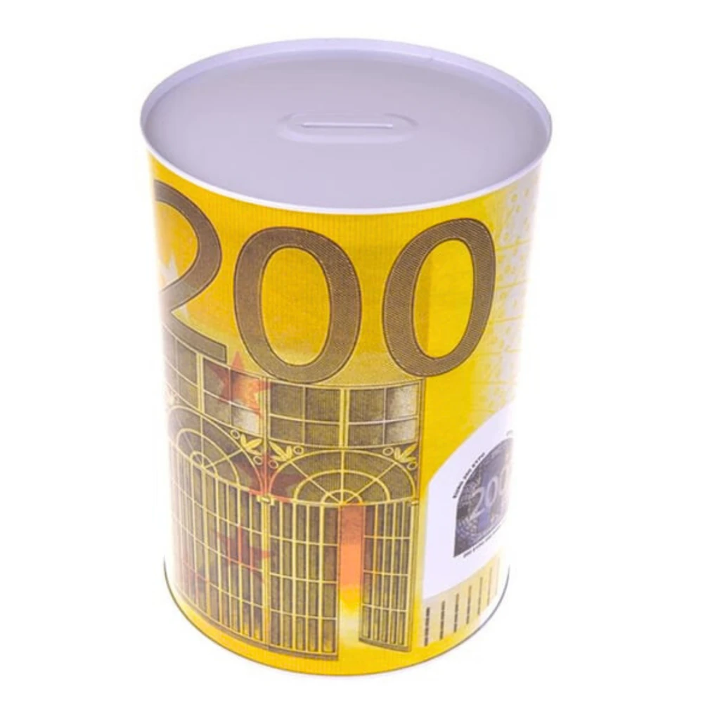 Lean Metalinė taupyklė su 500 eurų banknoto atspaudu, 16,5 x 12 cm