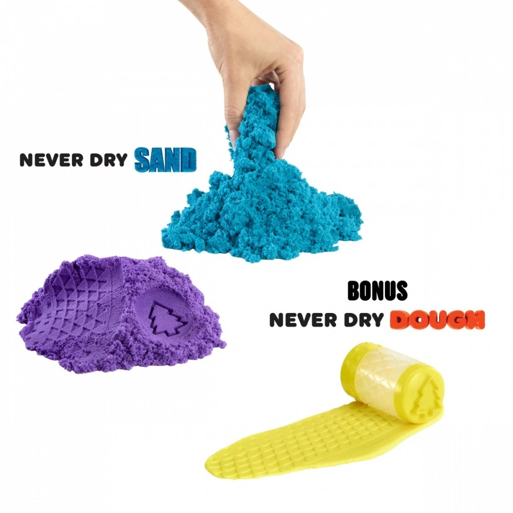 MGA Kinetinio smėlio „Wonder Factory“ niekada nedžiūstančio smėlio maišas, violetinė, turkio spalvos