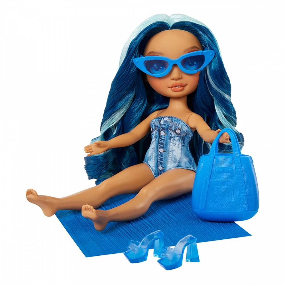 MGA 507307-EUC „Rainbow High Swim & Style“ madinga lėlė – Skyler (Mėlyna)