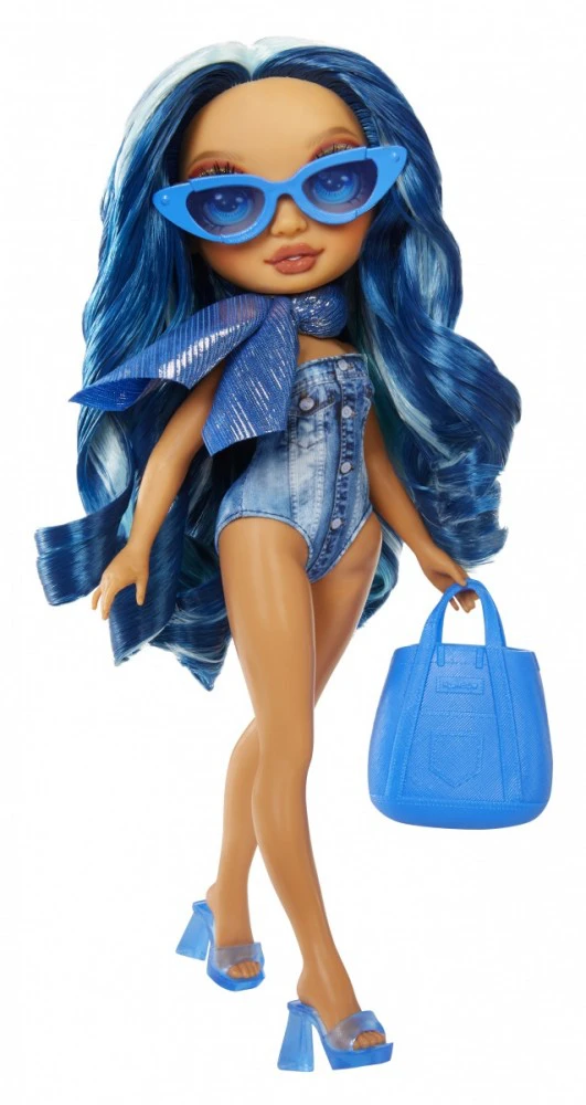 MGA 507307-EUC „Rainbow High Swim & Style“ madinga lėlė – Skyler (Mėlyna)
