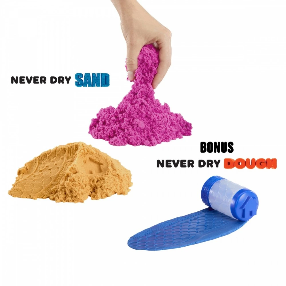 MGA WONDER FACTORY NEVER DRY Kinetinio smėlio ir modelino rinkinys „Mega Bag“