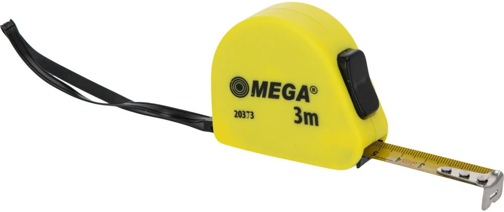 Mega Miara Matavimo juosta ritinėlyje 3 m / 16 mm, 2 kamšteliai, PVC, minkšta