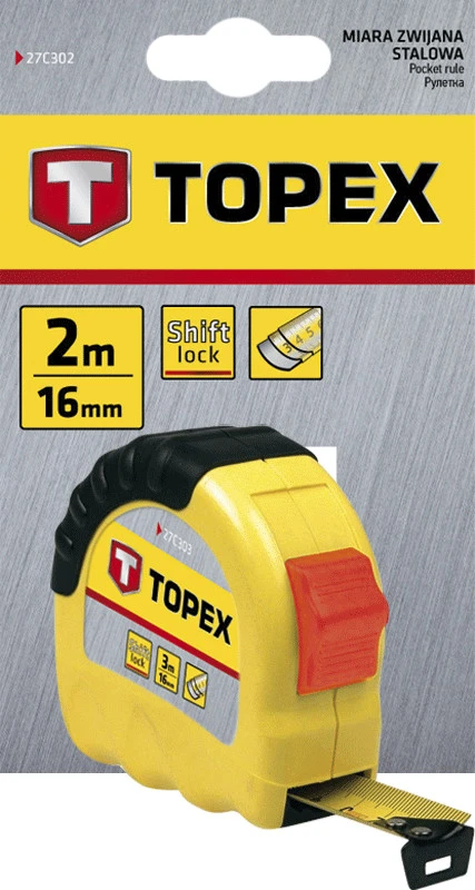 Miara Ruletė gumuota Schift Lock Topex | 2mx16mm