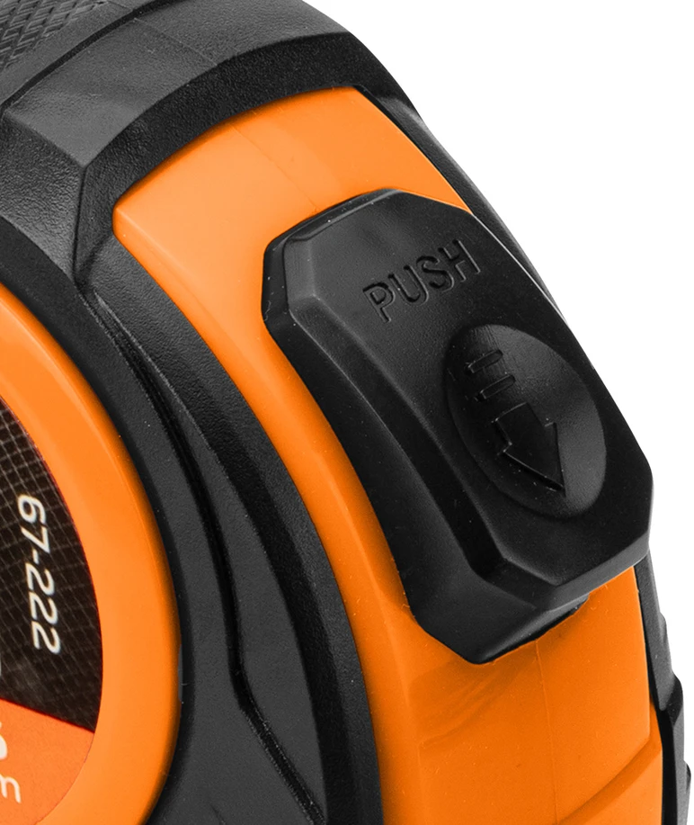 Miara Plieninė matavimo juosta 5 m x 19 mm, automatinis užraktas, du stabdymo mygtukai