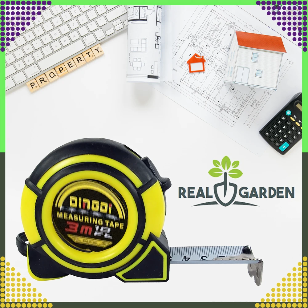 Miara Matavimo juosta 3 m x 16 mm su užraktu RC-K-1299 juoda geltona