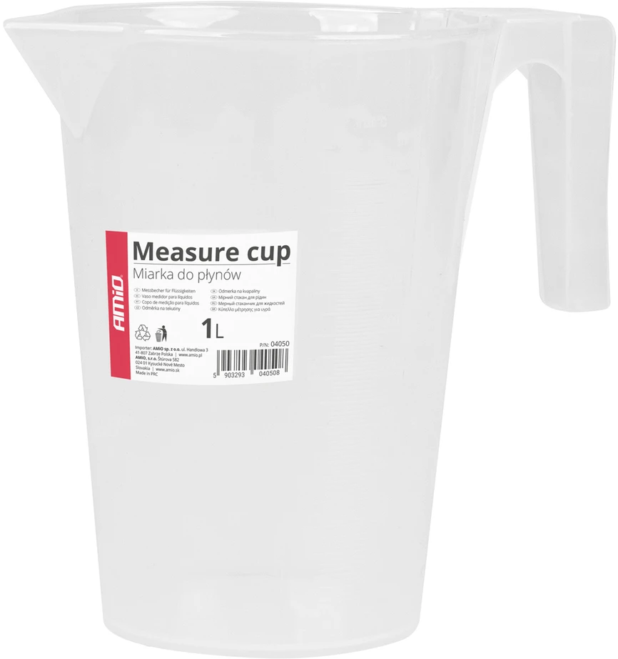 Universalus matavimo puodelis skysčiams, vandeniui, 1000 ml amio-04050