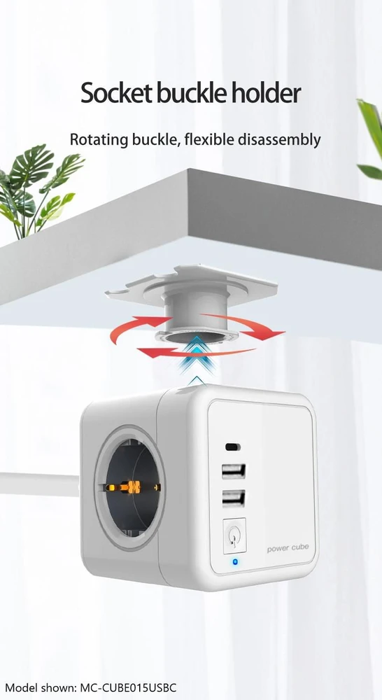 „MicroConnect“ – 4 krypčių „Schuko“, 2 USB prievadų maitinimo kubas – su 1,5 m laidu