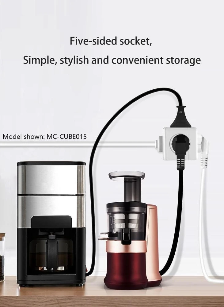 „MicroConnect“ – 4 krypčių „Schuko“, 2 USB prievadų maitinimo kubas – su 1,5 m laidu
