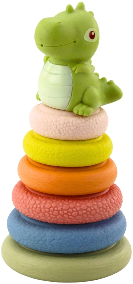 Lean Toys Sensorinė piramidė vaikams su dinozauru, ECO guminė