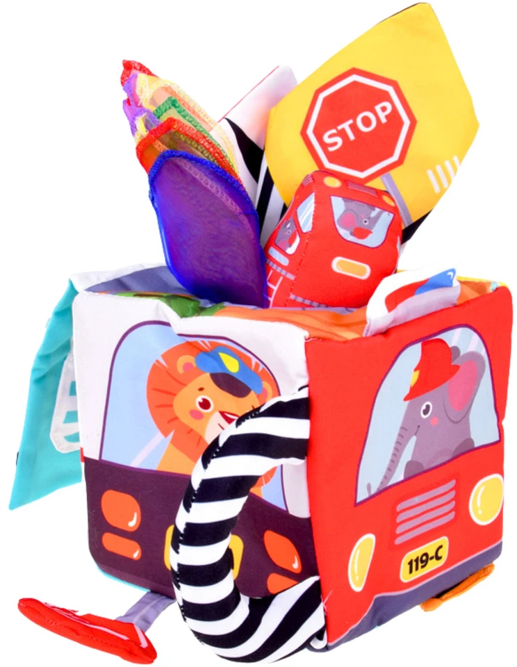 Lean Toys Minkštas sensorinis kubas su veidrodžiu 16x16x16 cm