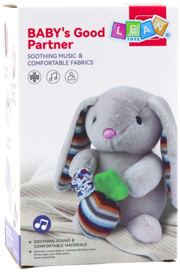 Lean Toys Muzikinis pliušinis zuikis 18 × 14 cm