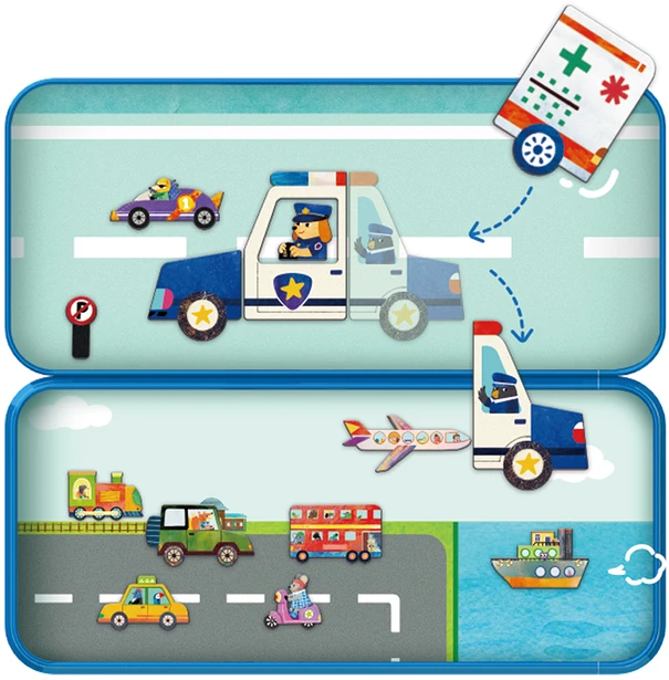 mierEdu – Magnetinė kelioninė dėžutė – Transporto priemonės (ME0891)