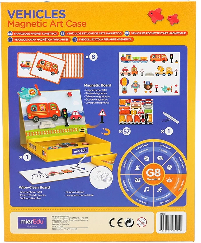 mierEdu – Magnetinis meno dėklas – Transporto priemonės – (ME151)