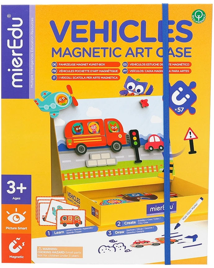 mierEdu – Magnetinis meno dėklas – Transporto priemonės – (ME151)