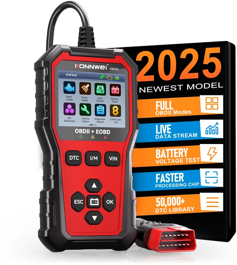 Miernik Diagnostinis matuoklis, OBD2 skaitytuvas Konnwei KW340
