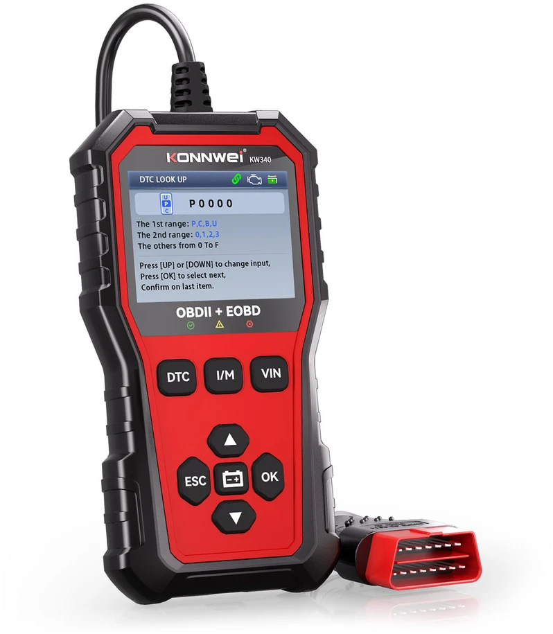 Miernik Diagnostinis matuoklis, OBD2 skaitytuvas Konnwei KW340